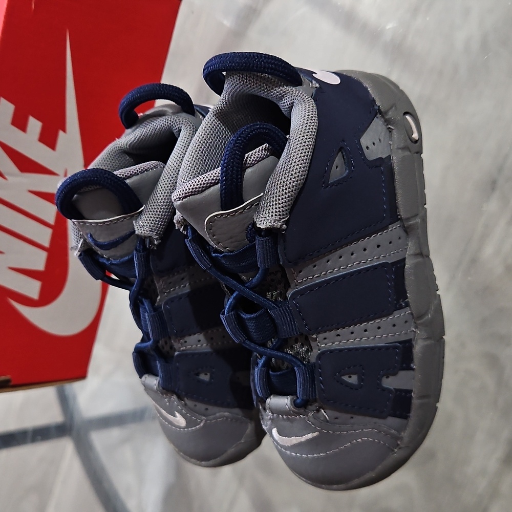 Nike Air More Uptempo Baby Sneakers - Navy and Gray Size 7